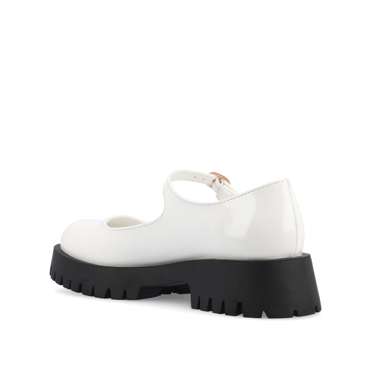 Journee KAMIE LUG SOLE MARY JANE FLATS IN WIDE - White Patent