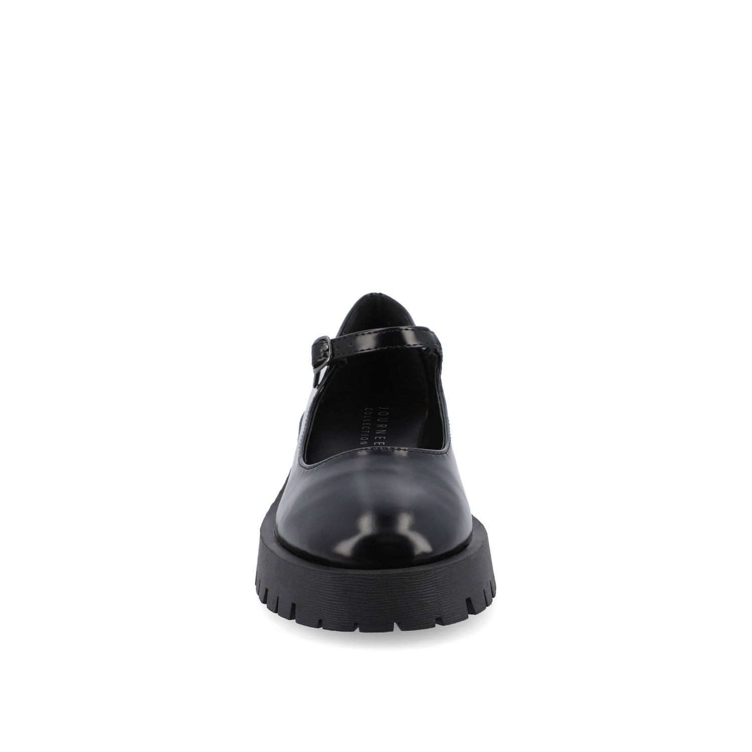 Journee KAMIE LUG SOLE MARY JANE FLATS IN WIDE - Black PU