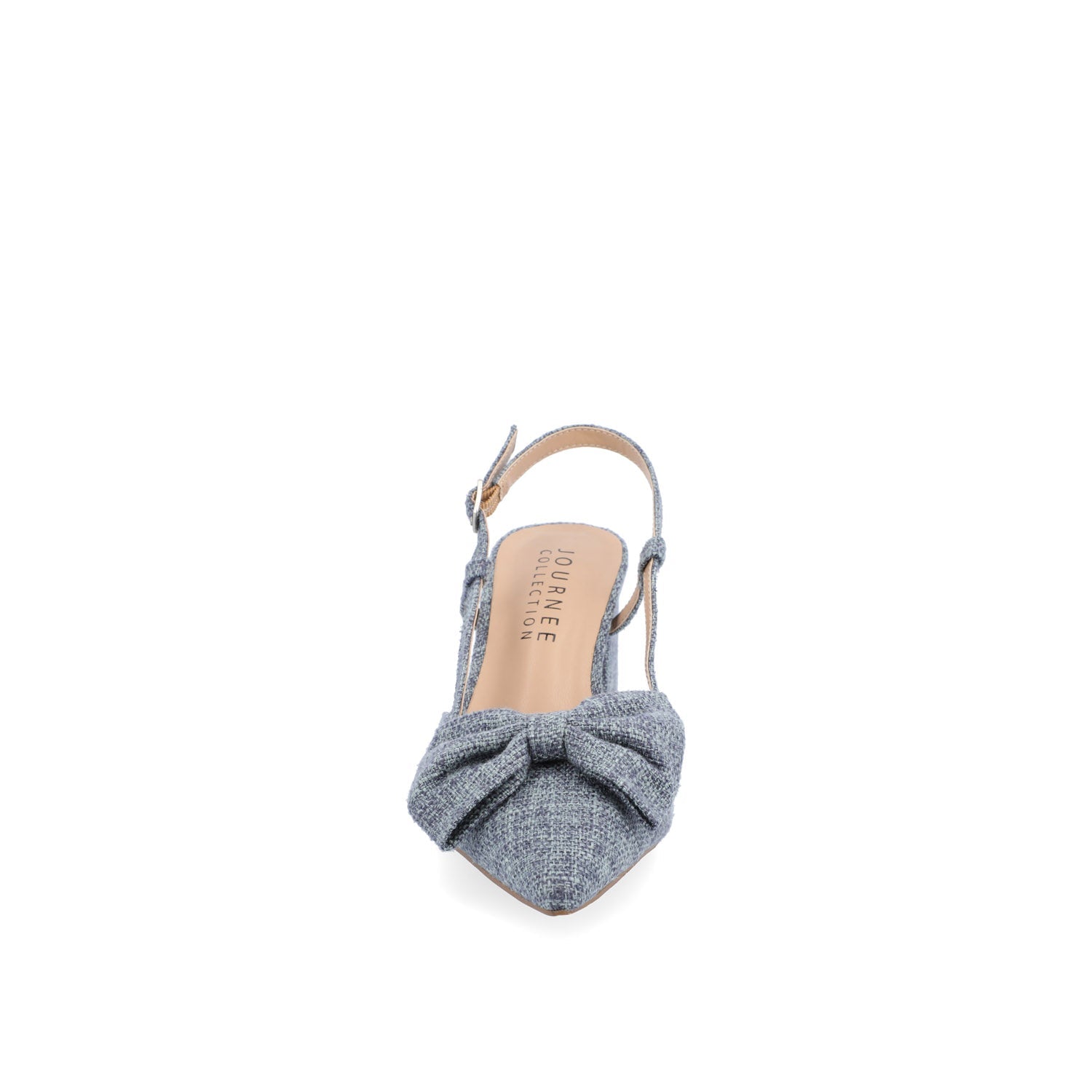 Journee TAILYNN BLOCK PUMP HEELS IN WIDE - Denim Blue Chambray