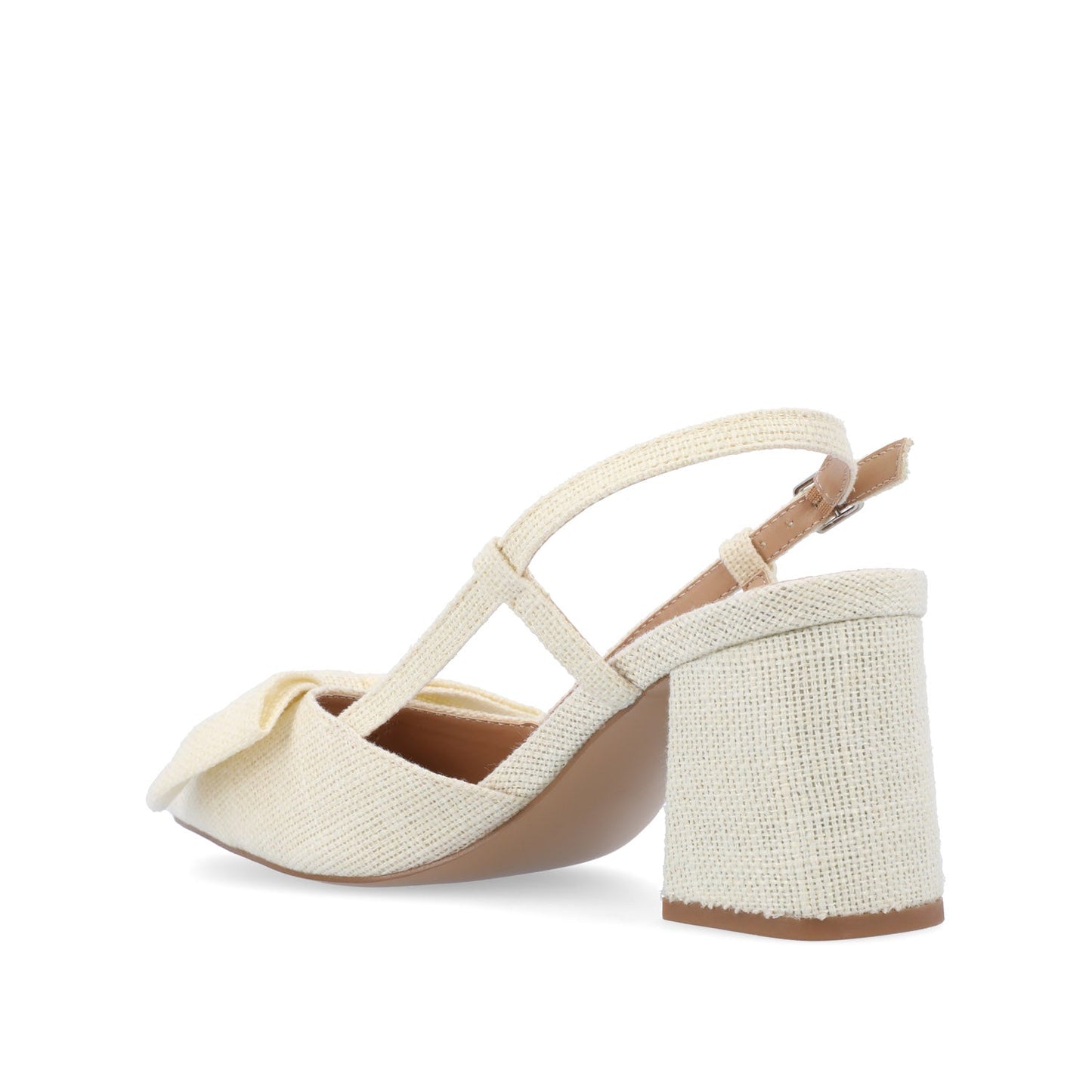 Journee TAILYNN BLOCK PUMP HEELS IN WIDE - Cream