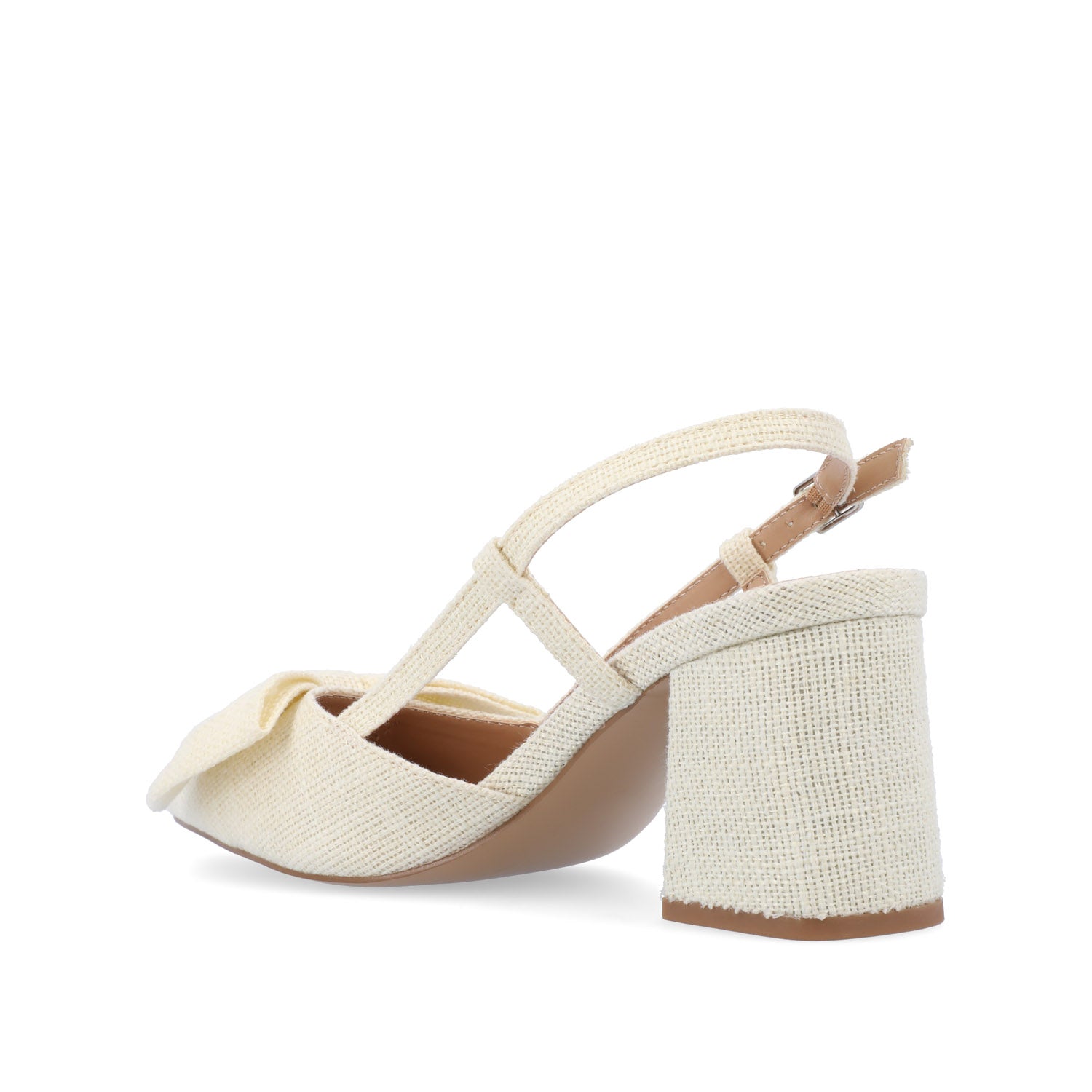 Journee TAILYNN BLOCK PUMP HEELS IN WIDE - Cream
