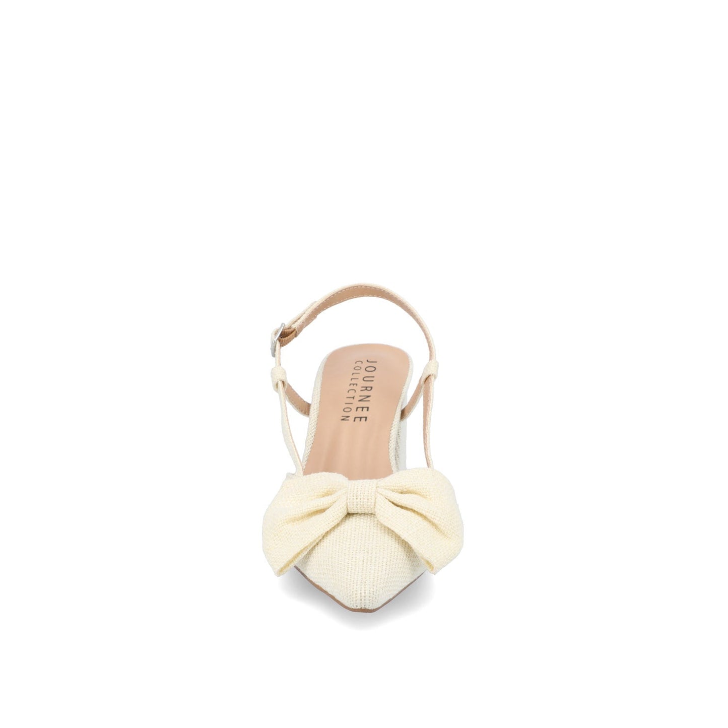 Journee TAILYNN BLOCK PUMP HEELS IN WIDE - Cream