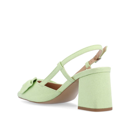 Journee TAILYNN BLOCK PUMP HEELS IN WIDE - Green