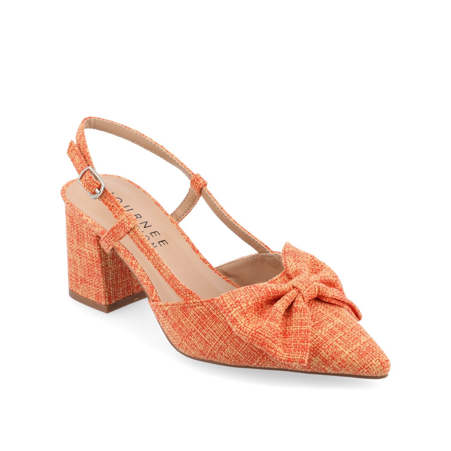 Journee TAILYNN BLOCK PUMP HEELS IN WIDE - Orange
