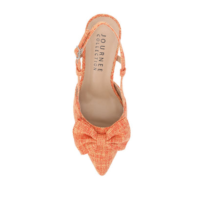 Journee TAILYNN BLOCK PUMP HEELS IN WIDE - Orange