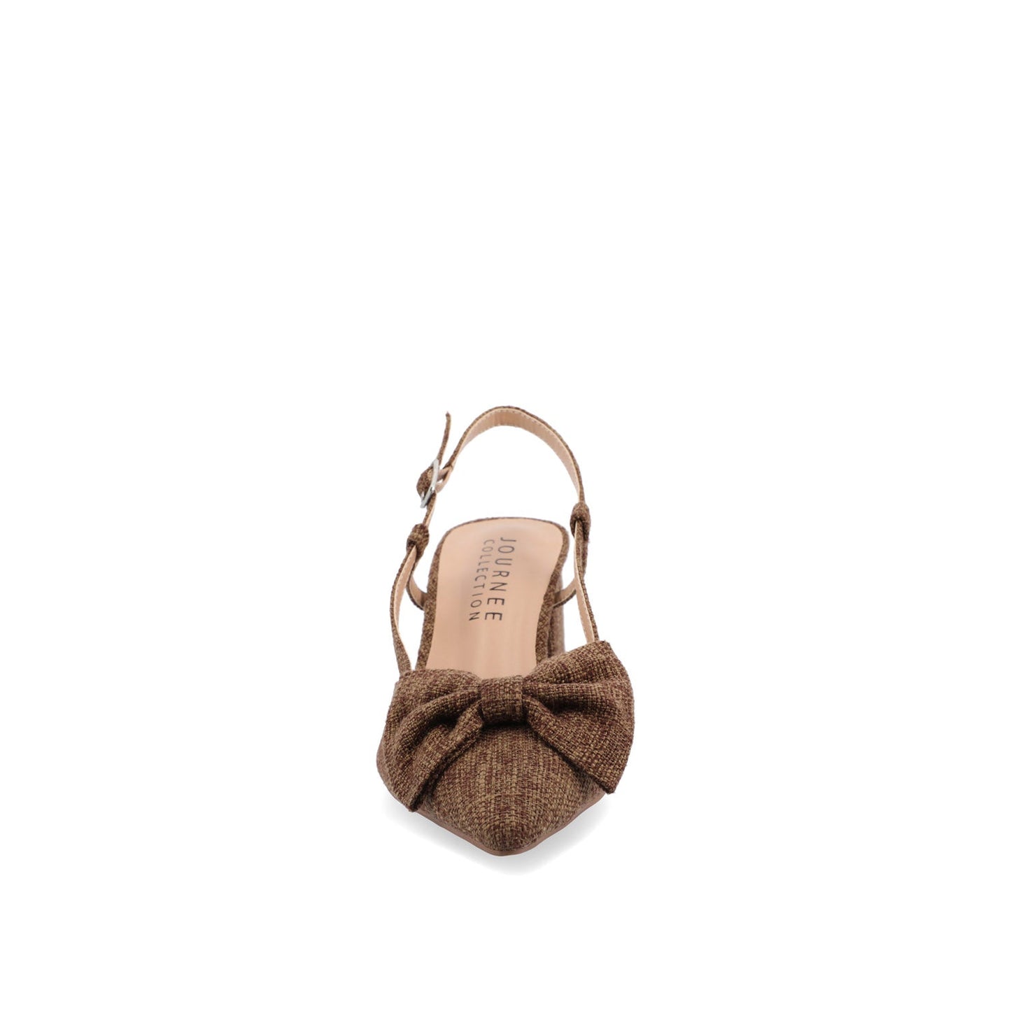 Journee TAILYNN BLOCK PUMP HEELS IN WIDE - Brown Linen