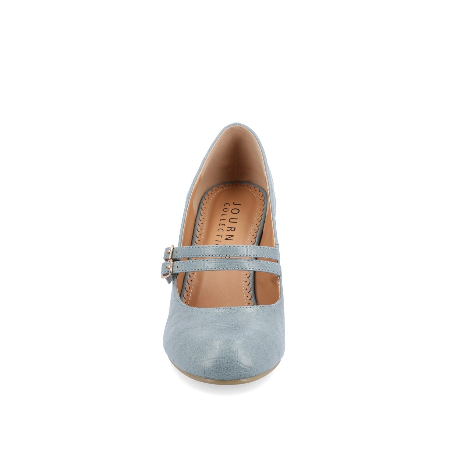 Journee WINDY CROCO MARY JANE PUMP HEELS IN WIDE - Blue