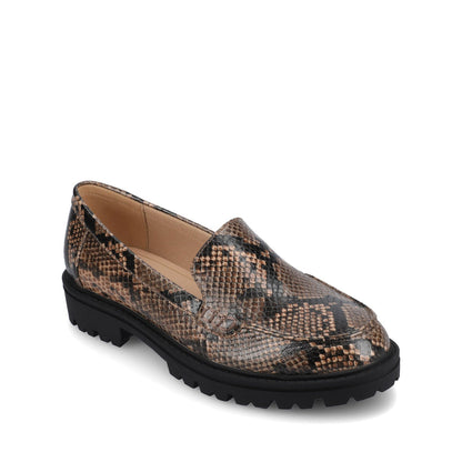 Journee ERIKA SLIP ON LOAFER - Brown Snake