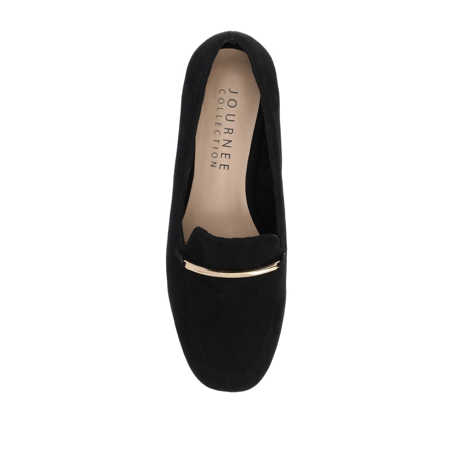 Journee WRENN FAUX SUEDE FLATS IN WIDE - Black Faux Suede