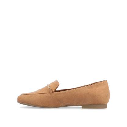 Journee WRENN FAUX SUEDE FLATS IN WIDE - Tan Faux Suede