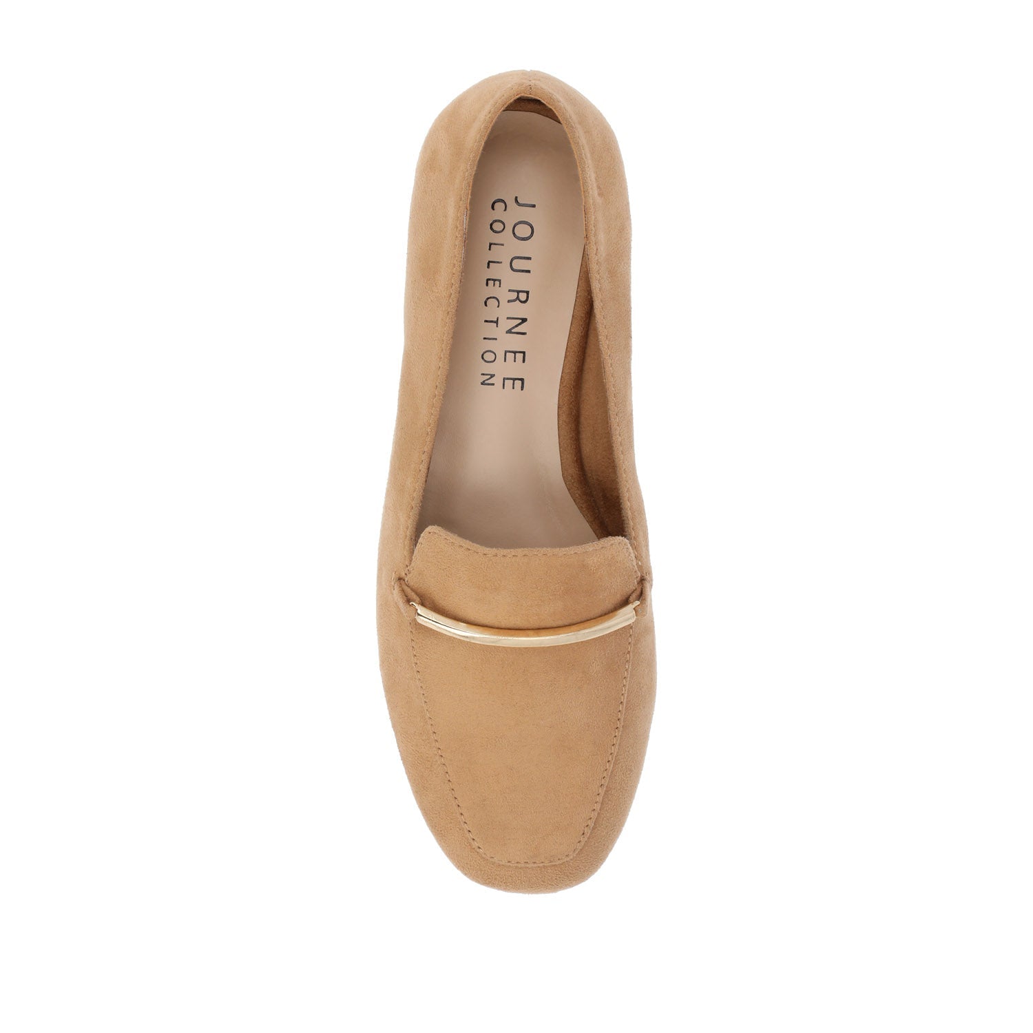 Journee WRENN FAUX SUEDE FLATS IN WIDE - Tan Faux Suede