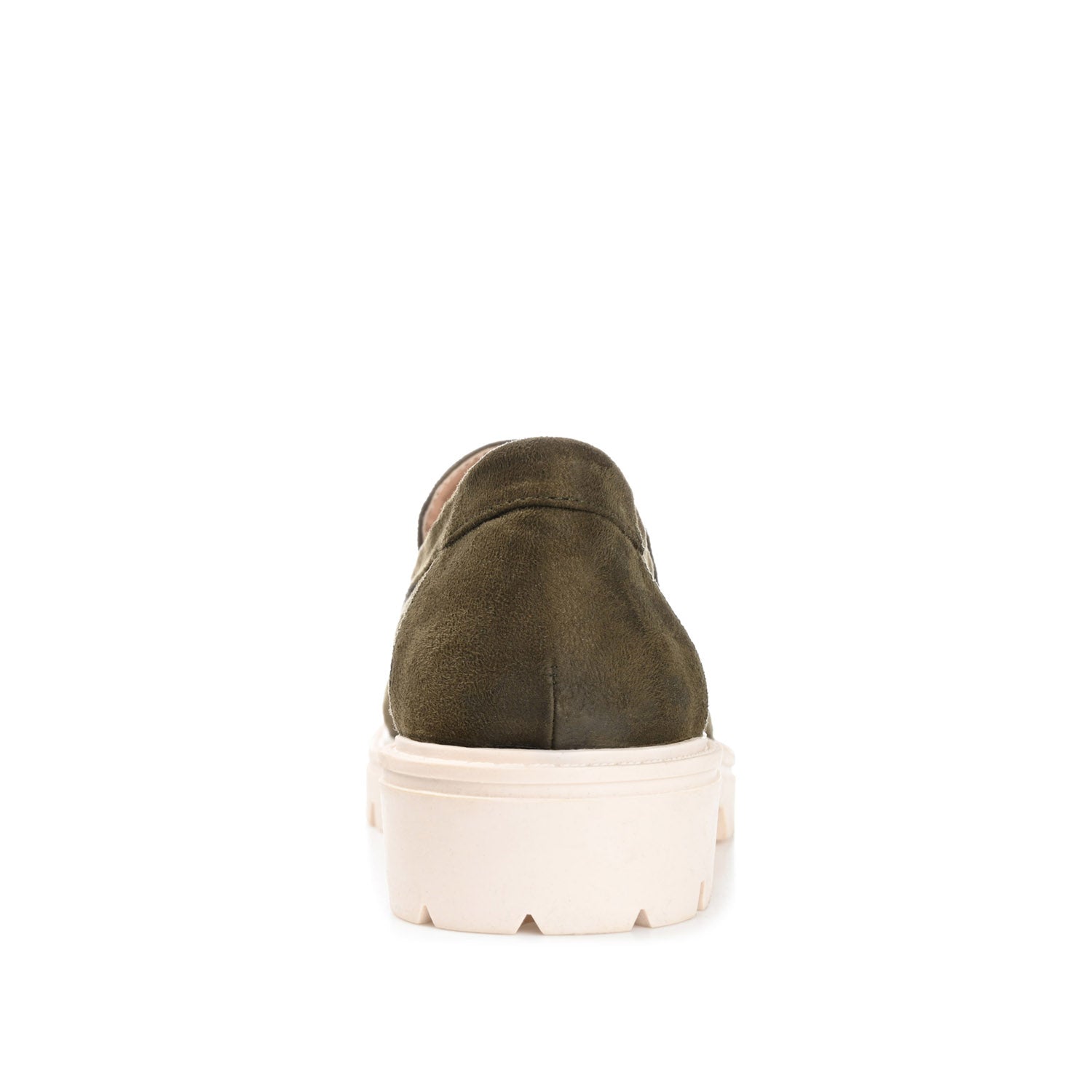 Journee ERIKA LOAFER FLATS IN FAUX SUEDE - Olive Faux Suede