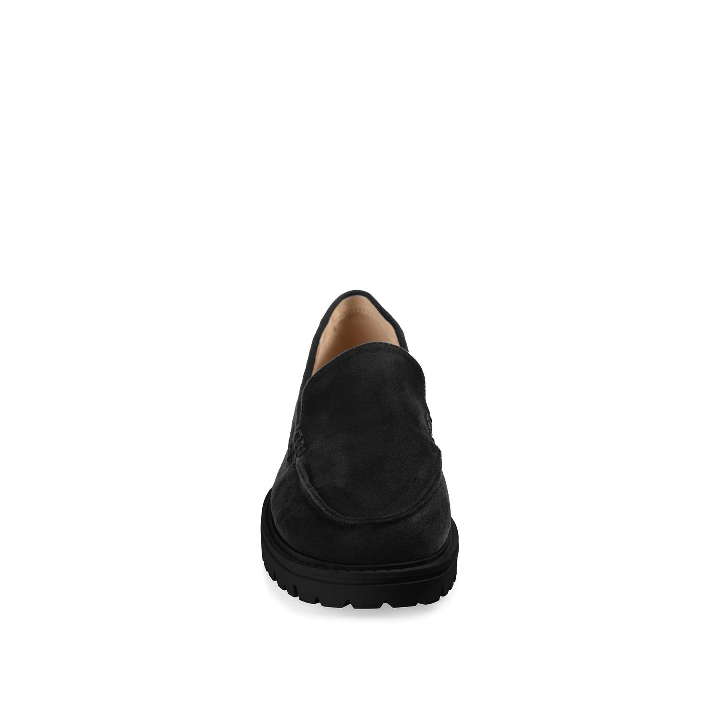 Journee ERIKA LOAFER FLATS IN FAUX SUEDE - Black Faux Suede