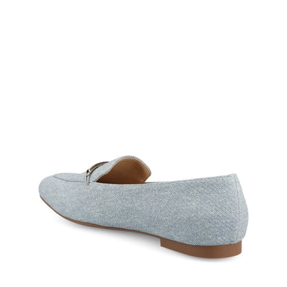 Journee WRENN VEGAN LEATHER LOAFER FLATS IN WIDE - Denim