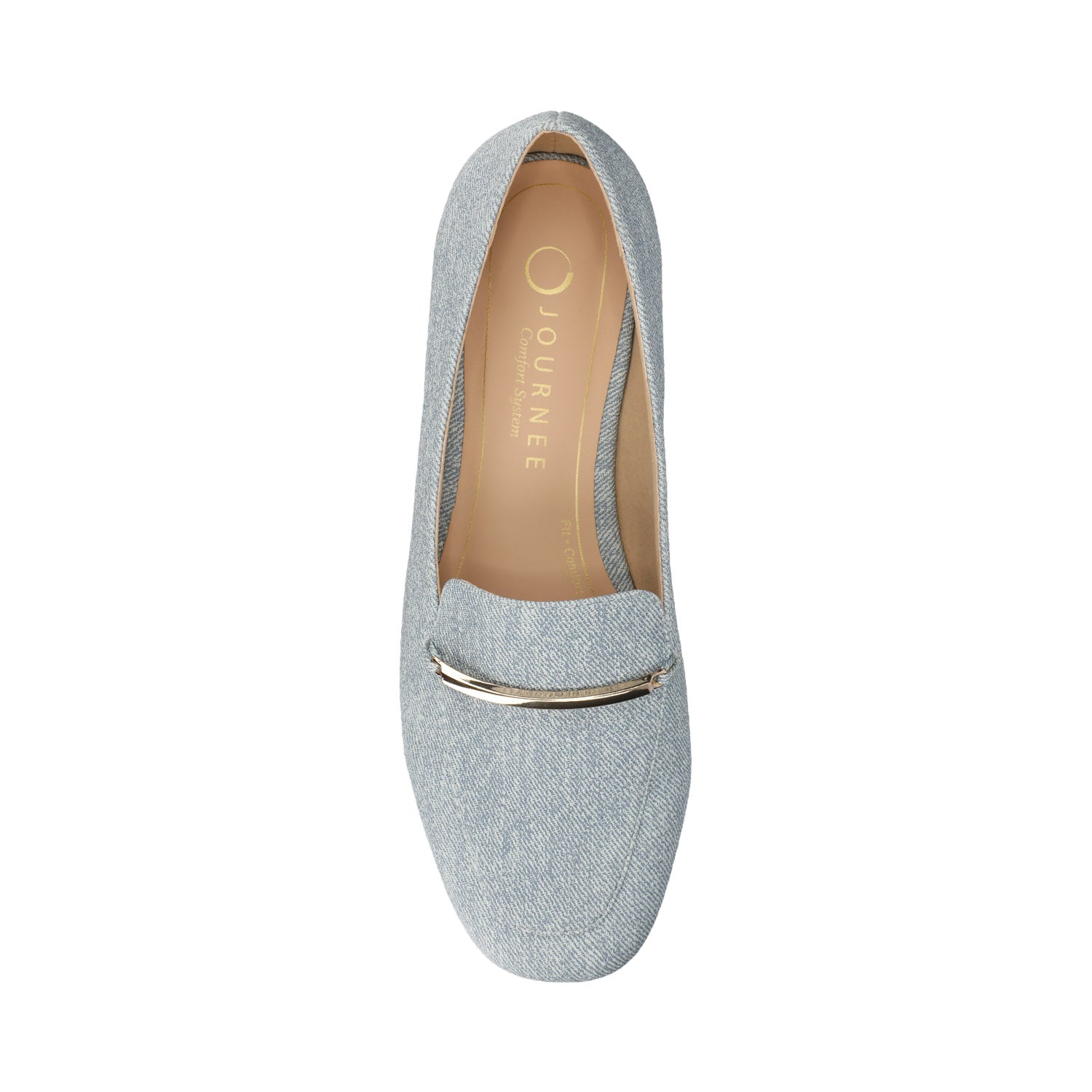Journee WRENN VEGAN LEATHER LOAFER FLATS IN WIDE - Denim