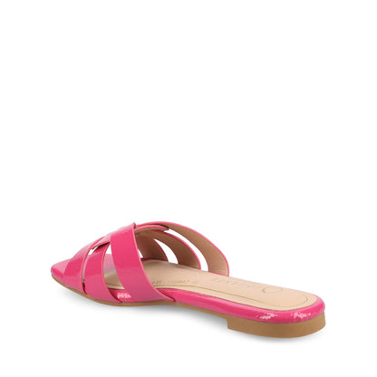 Journee ARRINA SLIDE SANDALS IN STATEMENT PATENT - Hot Pink Patent