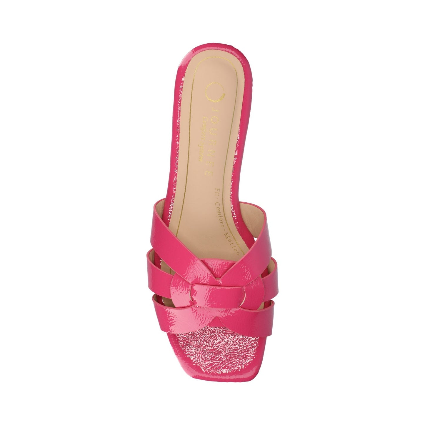 Journee ARRINA SLIDE SANDALS IN STATEMENT PATENT - Hot Pink Patent
