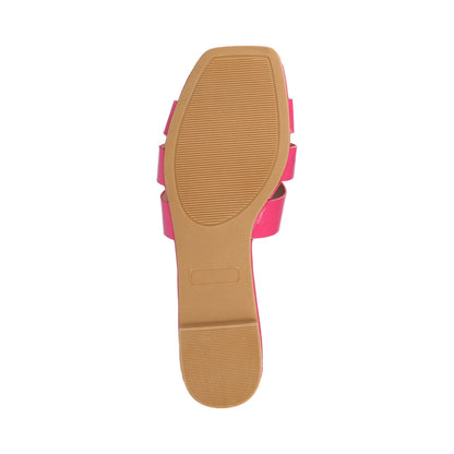 Journee ARRINA SLIDE SANDALS IN STATEMENT PATENT - Hot Pink Patent