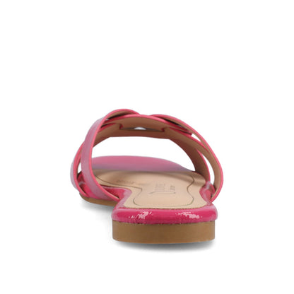 Journee ARRINA SLIDE SANDALS IN STATEMENT PATENT - Hot Pink Patent