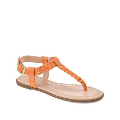 Journee GENEVIVE T-STRAP SANDALS IN VEGAN LEATHER - Orange