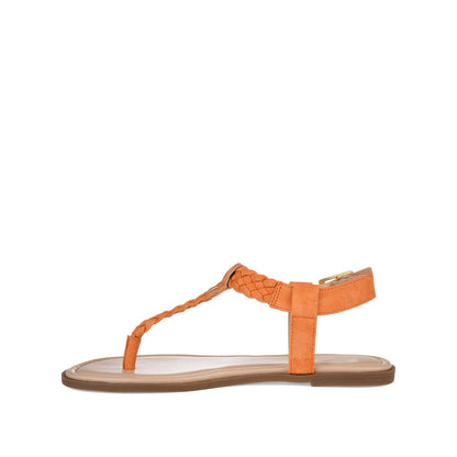 Journee GENEVIVE T-STRAP SANDALS IN VEGAN LEATHER - Orange