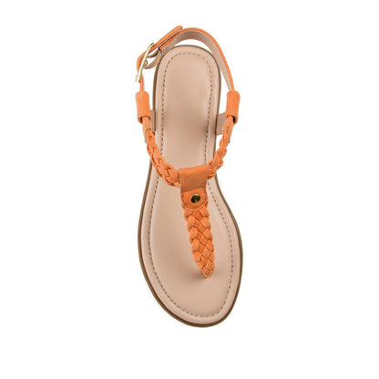 Journee GENEVIVE T-STRAP SANDALS IN VEGAN LEATHER - Orange