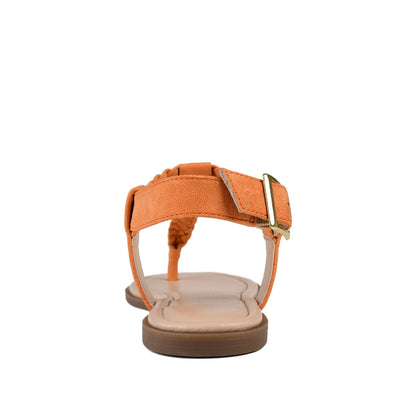 Journee GENEVIVE T-STRAP SANDALS IN VEGAN LEATHER - Orange