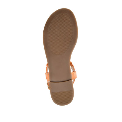 Journee GENEVIVE T-STRAP SANDALS IN VEGAN LEATHER - Orange