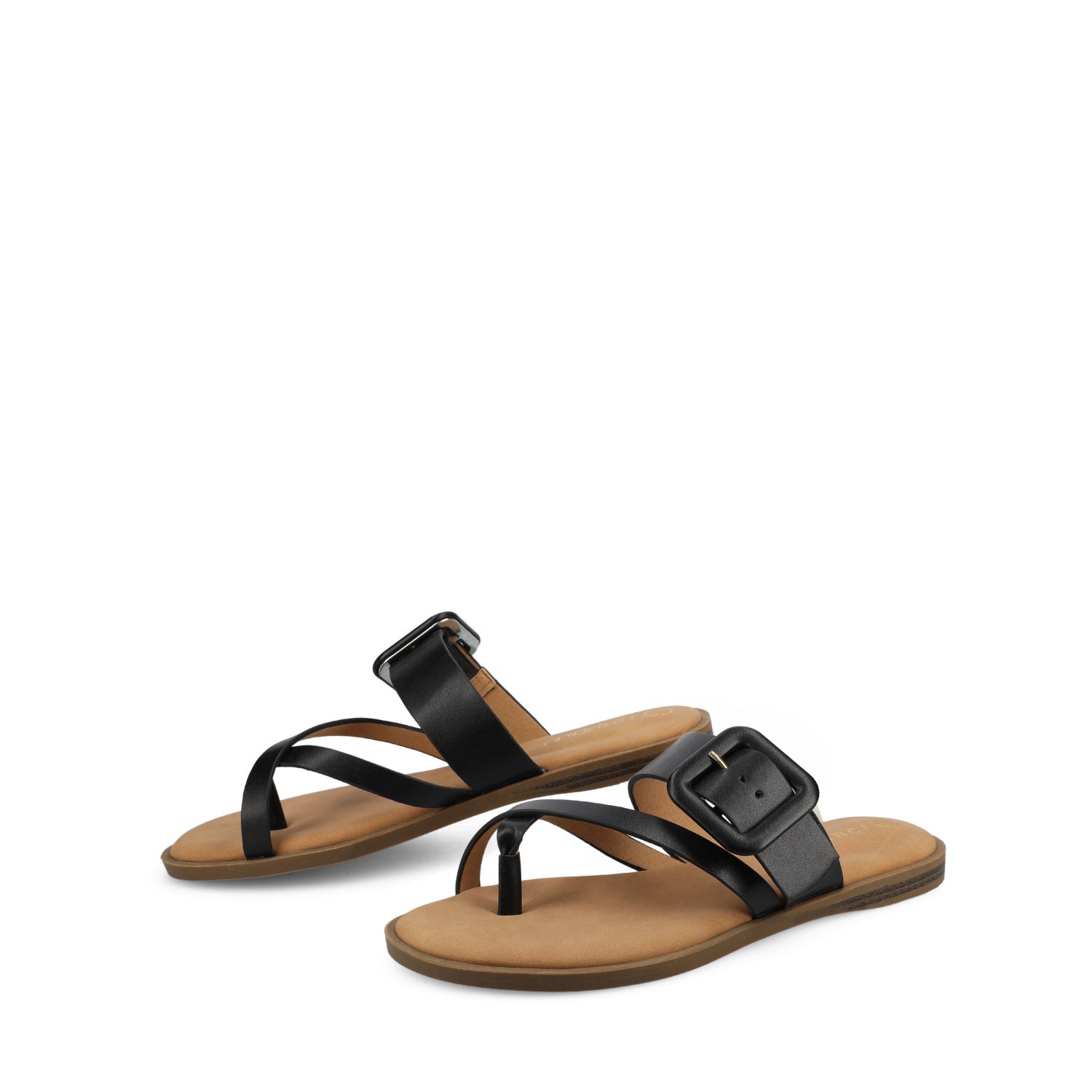 Journee LAYRA FLAT SANDALS - Black