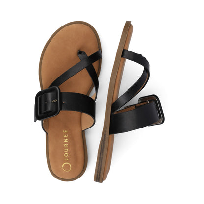 Journee LAYRA FLAT SANDALS - Black