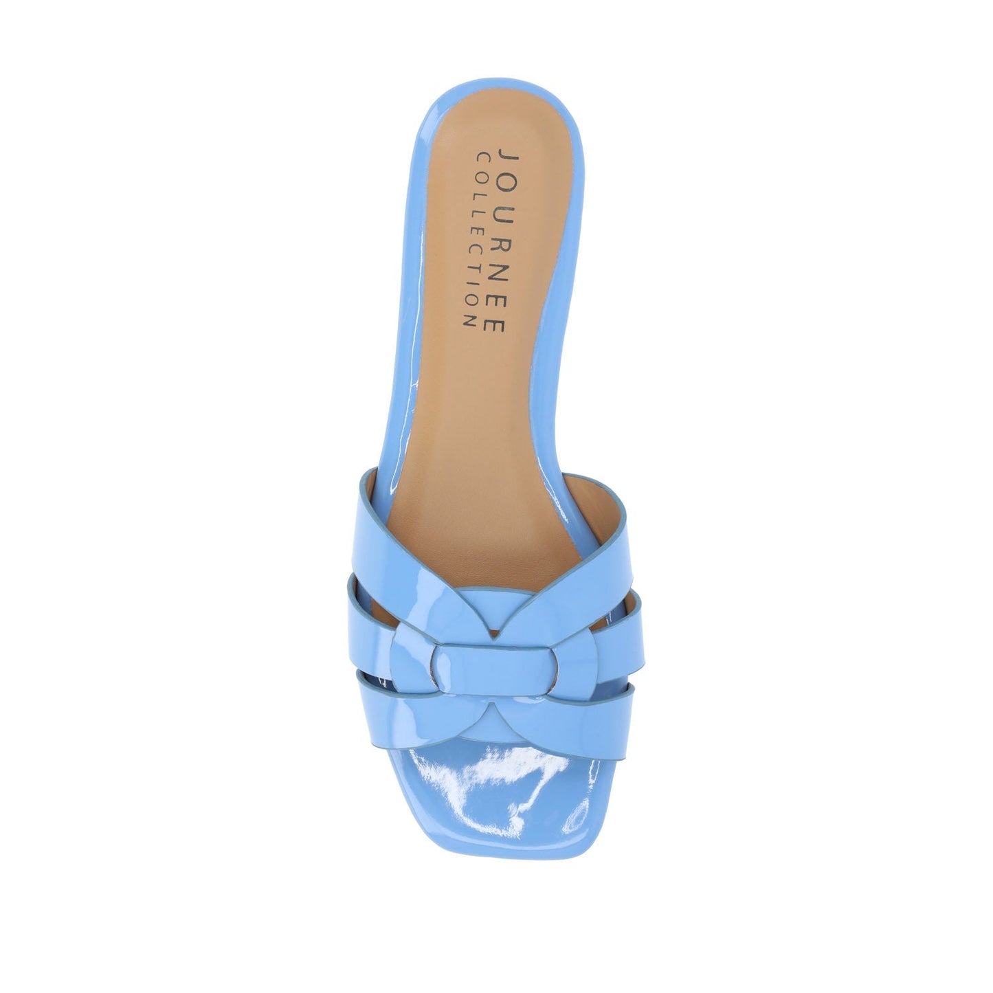 Journee ARRINA SLIDE SANDALS IN STATEMENT PATENT - Blue Patent