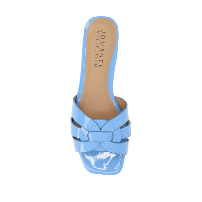 Journee ARRINA SLIDE SANDALS IN STATEMENT PATENT - Blue Patent
