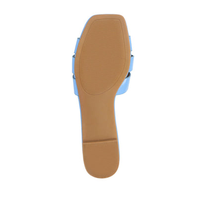 Journee ARRINA SLIDE SANDALS IN STATEMENT PATENT - Blue Patent