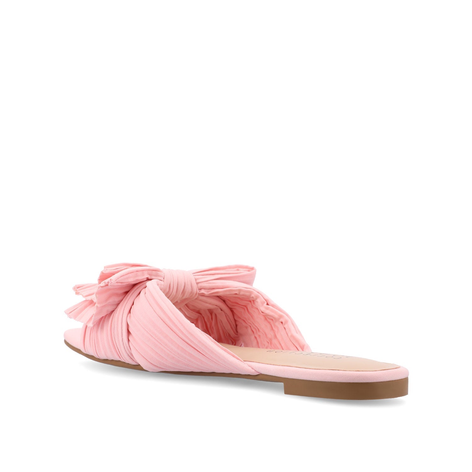 Journee SERLINA PLEATED SLIDE SANDALS IN FOIL - Pink
