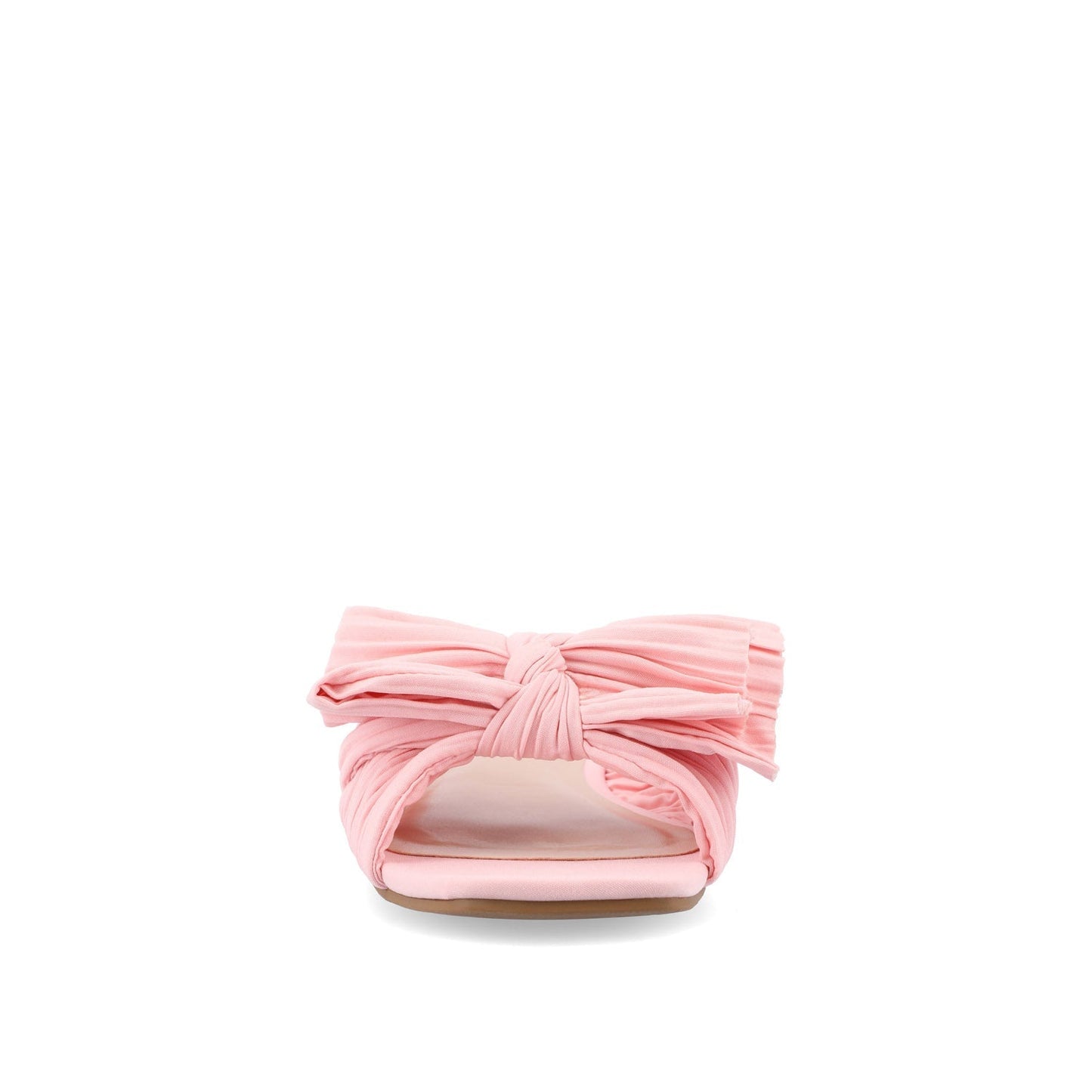 Journee SERLINA PLEATED SLIDE SANDALS IN FOIL - Pink