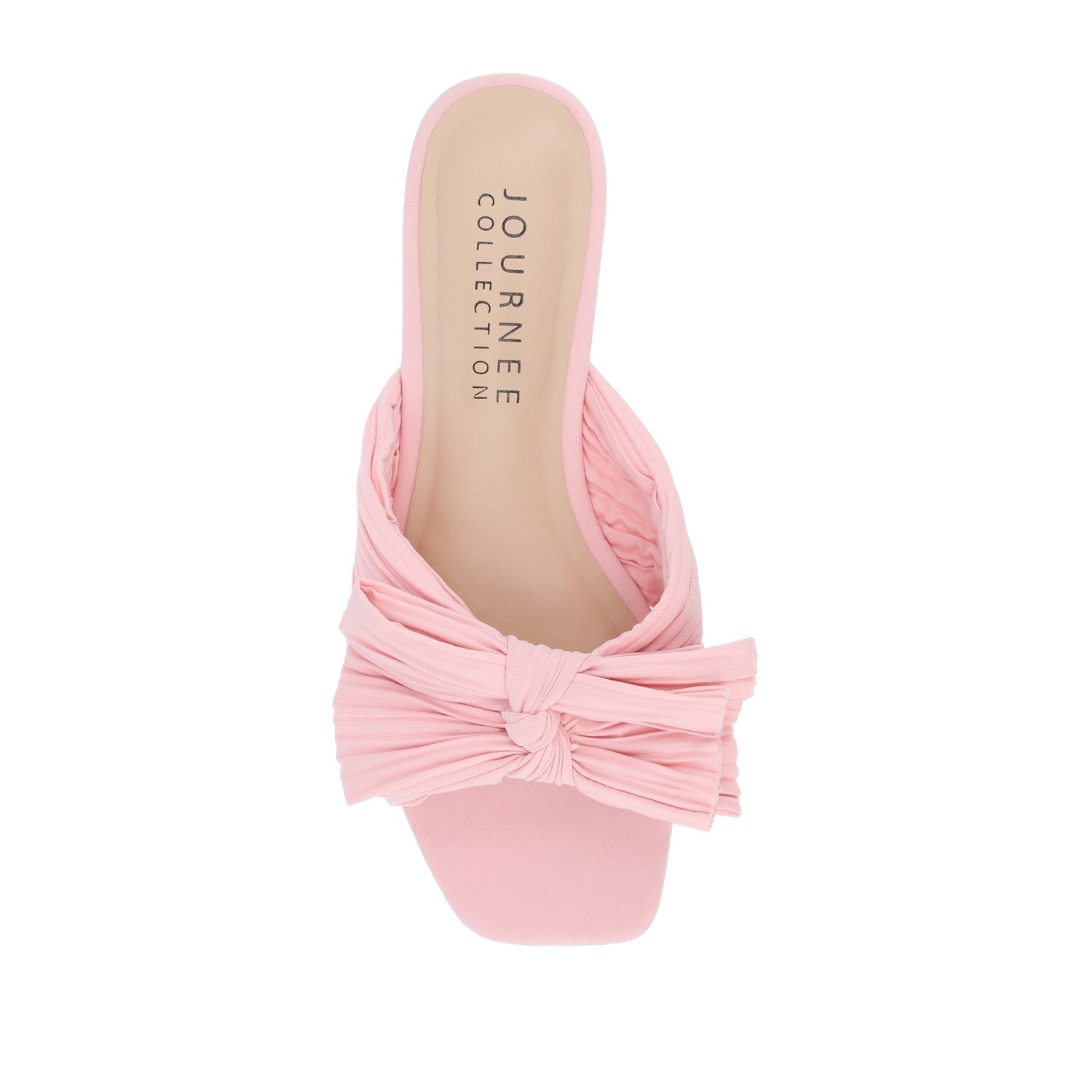 Journee SERLINA PLEATED SLIDE SANDALS IN FOIL - Pink