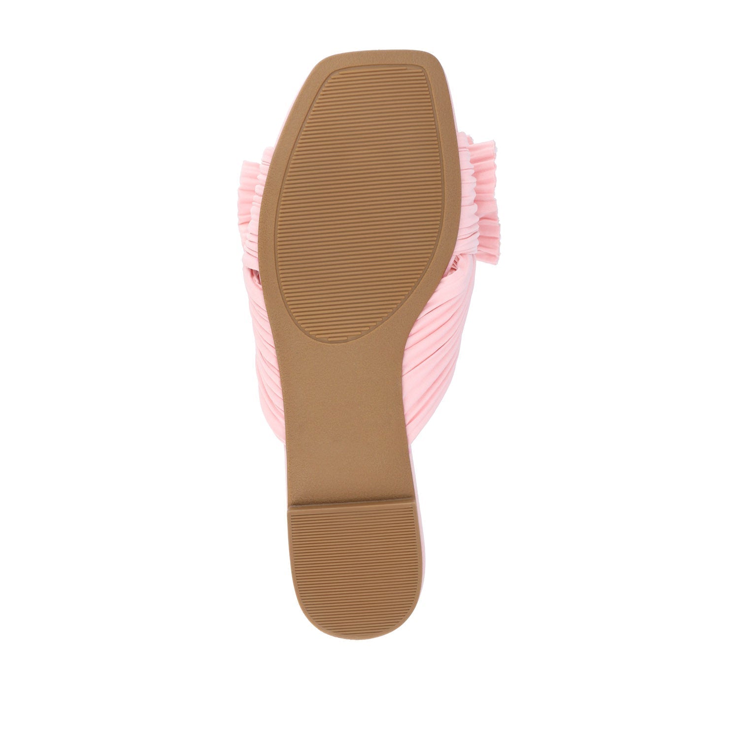 Journee SERLINA PLEATED SLIDE SANDALS IN FOIL - Pink