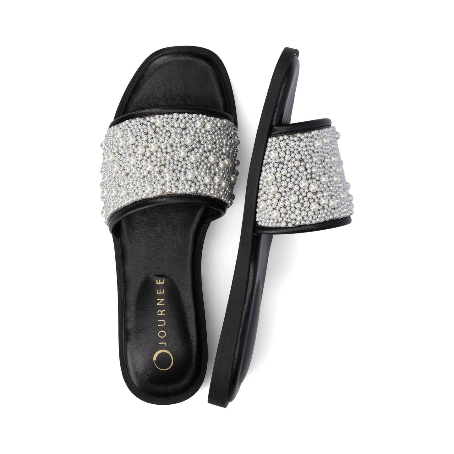 Journee PRECLY EVENING FLAT SANDALS - Black