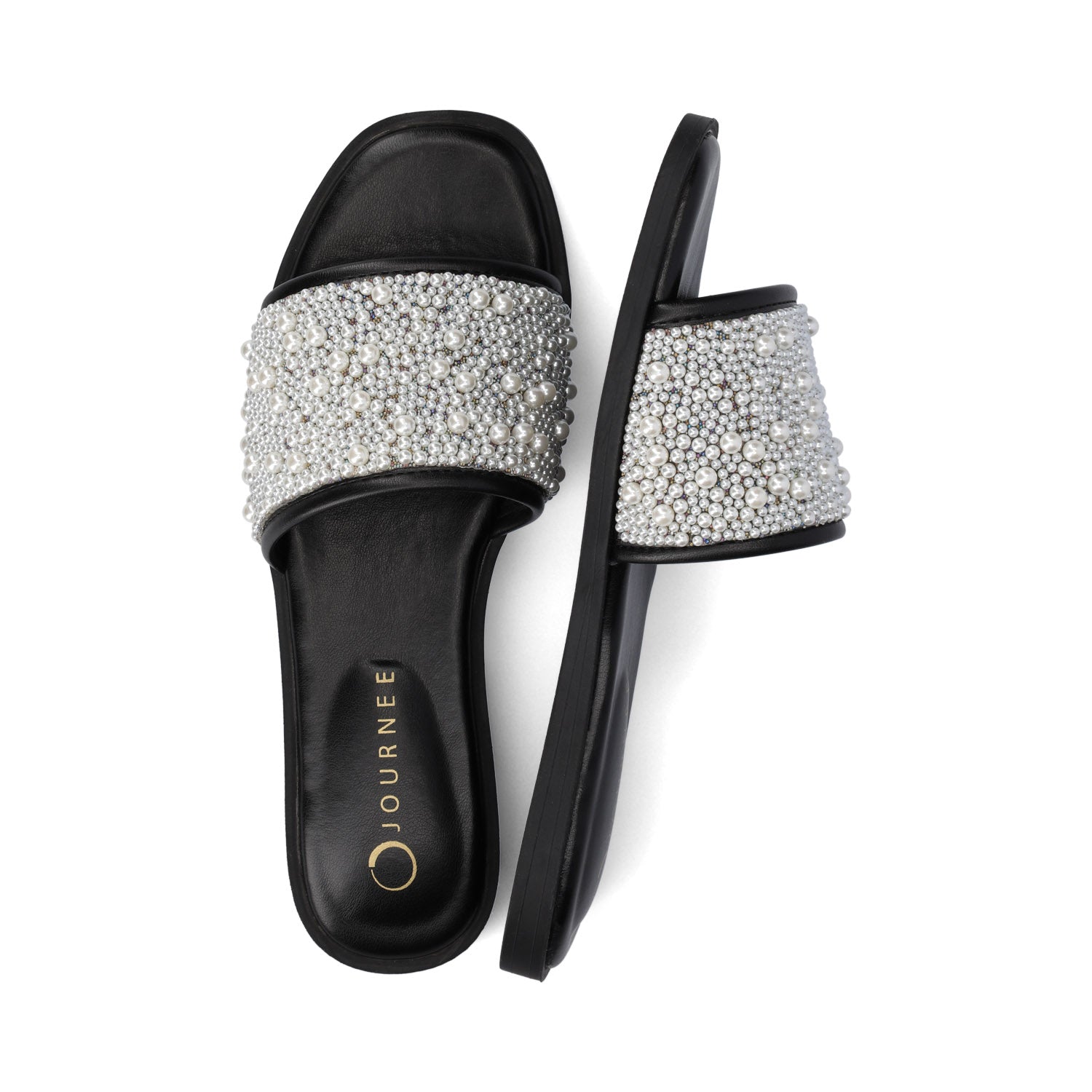 Journee PRECLY EVENING FLAT SANDALS - Black