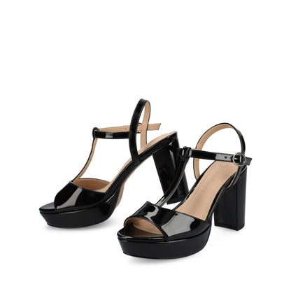Journee NALIE PLATFORM DRESS SANDALS - Black Patent
