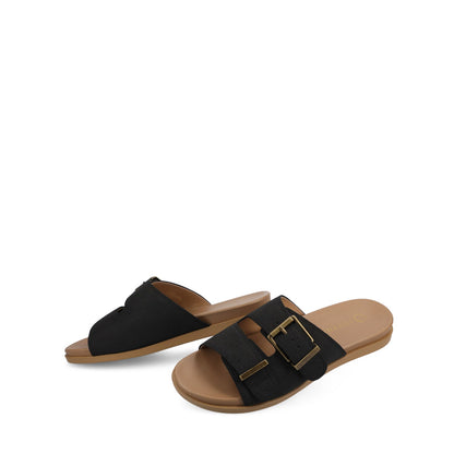 Journee COSETTE FLAT SANDALS - Black