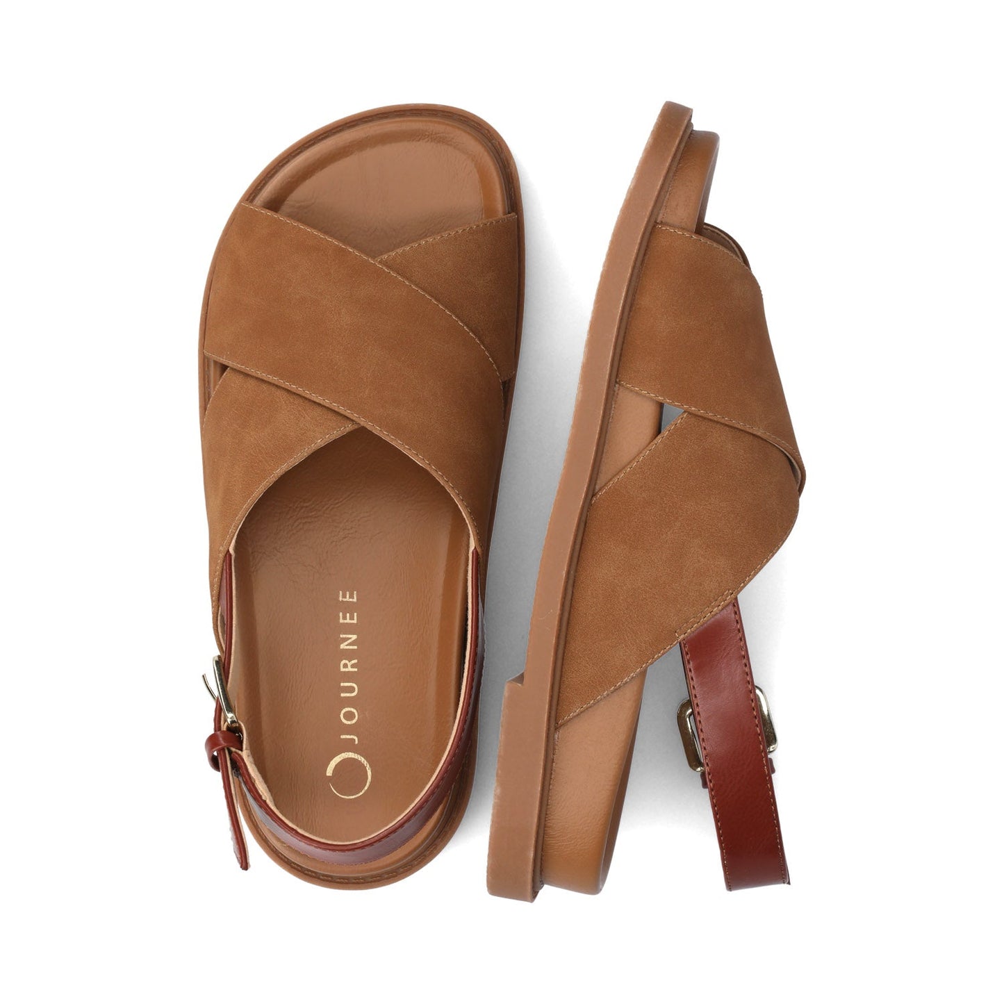 Journee MARINNA FLAT SANDALS - Tan
