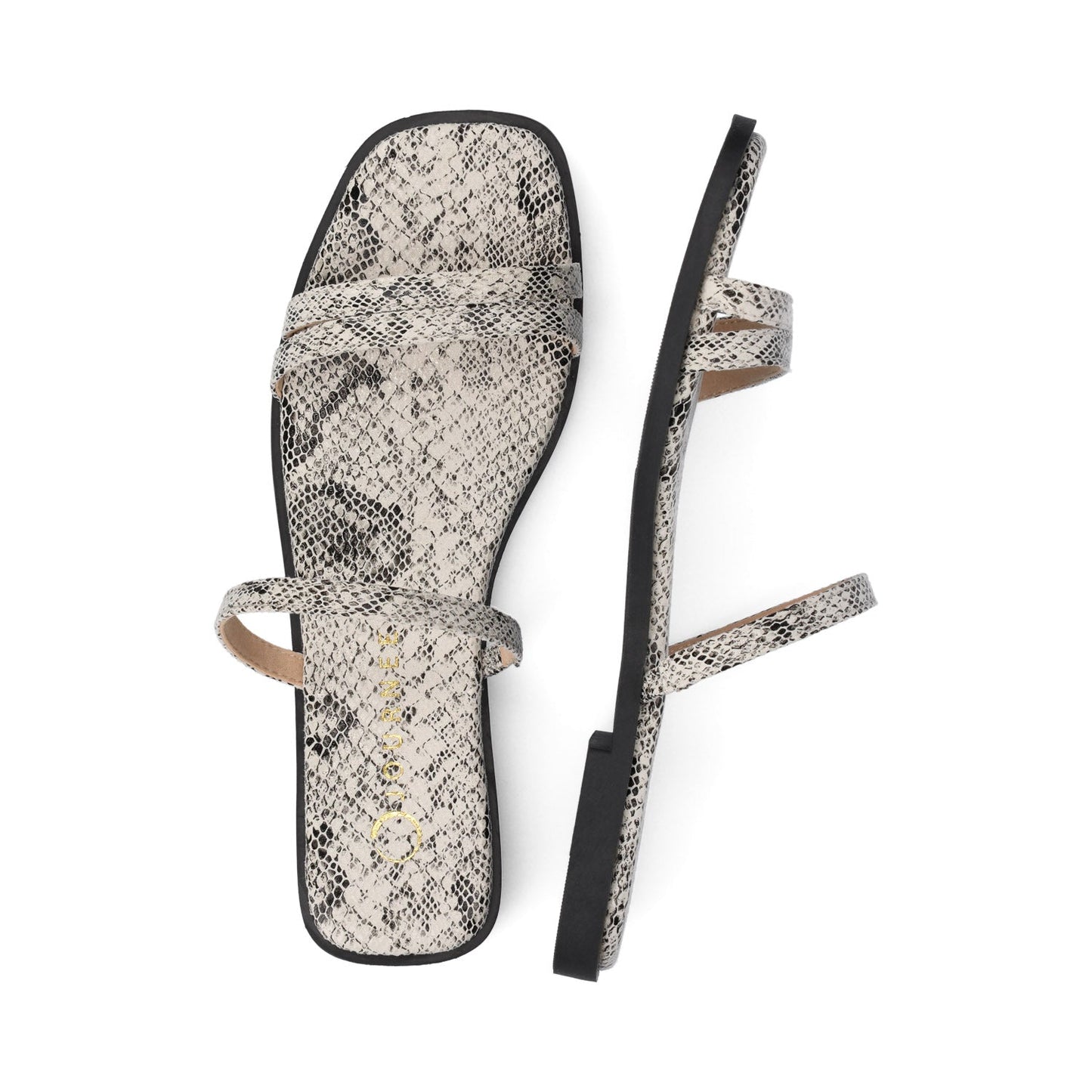 Journee BRISA SLIDE SANDALS IN VEGAN LEATHER - Snake
