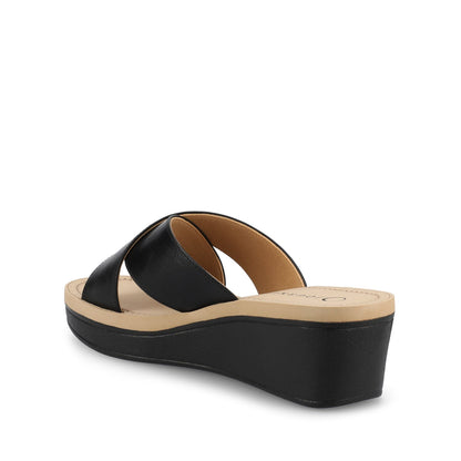 Journee Biara Platform Wedge Sandals - Black