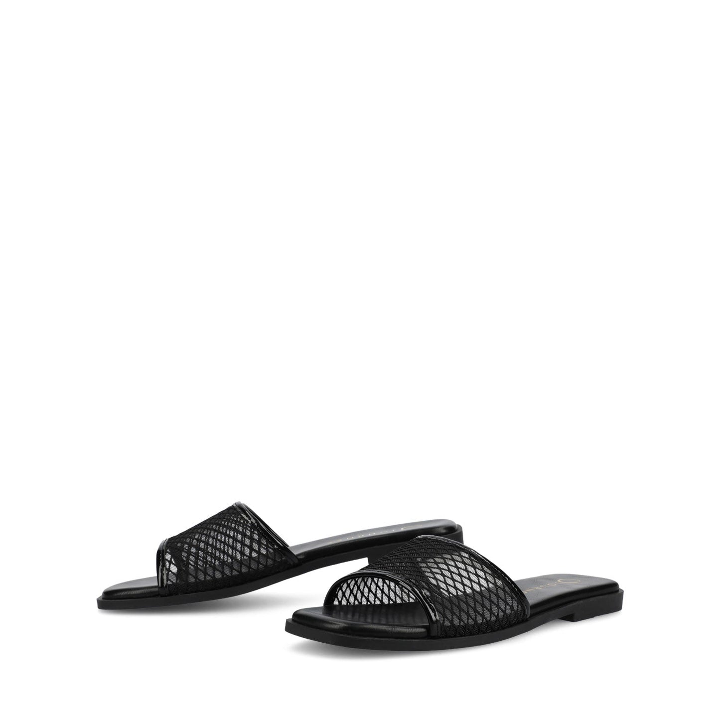 Journee BRECKLEY SLIDE SANDALS IN MESH - Black Mesh