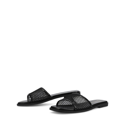 Journee BRECKLEY SLIDE SANDALS IN MESH - Black Mesh