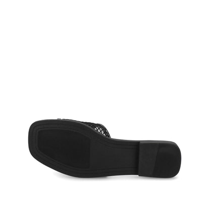 Journee BRECKLEY SLIDE SANDALS IN MESH - Black Mesh