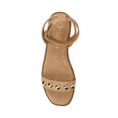 Journee PRIMROSE ANKLE STRAP SANDALS - Tan Nubuck