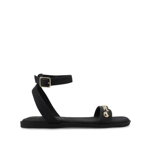 Journee PRIMROSE ANKLE STRAP SANDALS - Black Nubuck