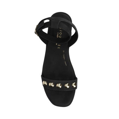 Journee PRIMROSE ANKLE STRAP SANDALS - Black Nubuck